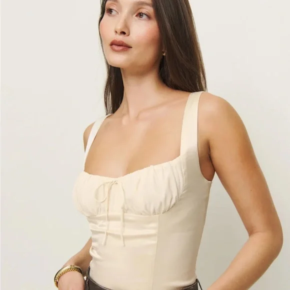 Reformation Cream Camisole Top - Odessa Satin Top - Picture 1 of 3